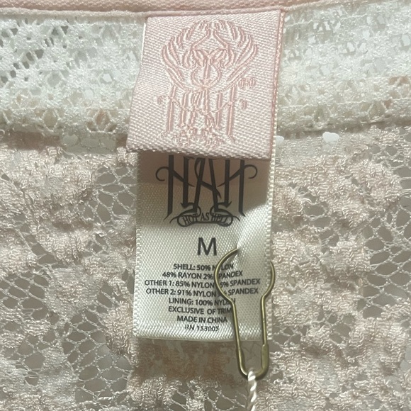 NWT HAH | Tops | Hah Hot As Hell Light Baby Pink Lace Bell Sleeves ... - Picture 4 of 4